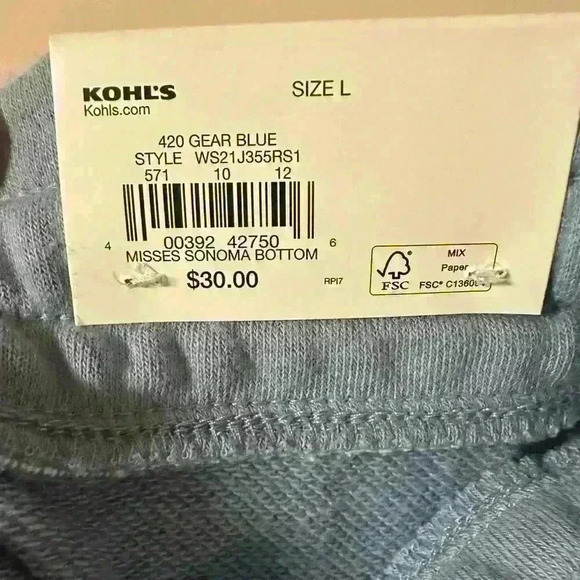 WOMENS LARGE SHORTS DRAWSTRING WAIST HIGH RISE REINFORCED THROUGH HIP AND THIGH - Picture 6 of 7